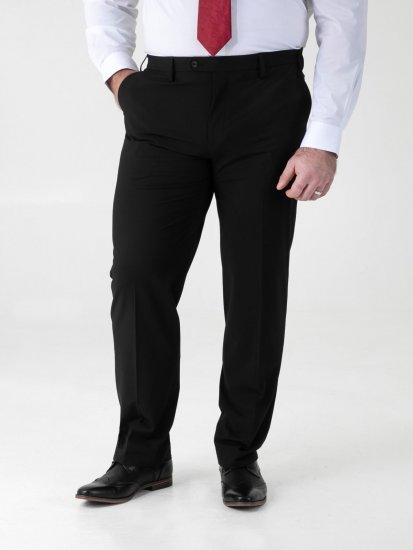 D555 Ted 4 Way Stretch Tailored Trouser Črna - Obleke - Velike številke oblek za moške