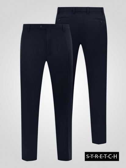 D555 Ted 4 Way Stretch Tailored Trouser Mornarska - Obleke - Velike številke oblek za moške