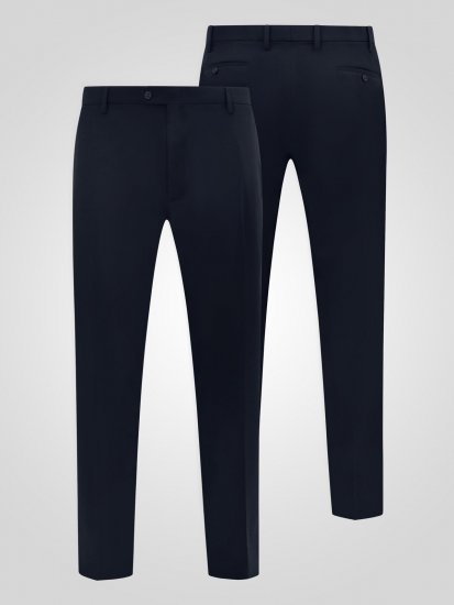 D555 Ted 4 Way Stretch Tailored Trouser Mornarska - Obleke - Velike številke oblek za moške