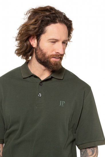 JP1880 712617 Polo majica s krojem za trebuh Temno olivna - Polo majice - Moške Polo Majice za Močnejše Postave