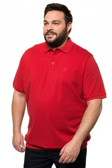 JP1880 712617 Polo majica s krojem za trebuh Čili rdeča - Polo majice - Moške Polo Majice za Močnejše Postave