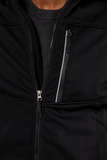 JP1880 714279 Softshell jakna s flis podlogo Črna - Jakne - Moške bunde za Močnejše Postave
