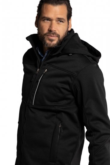 JP1880 714279 Softshell jakna s flis podlogo Črna - Jakne - Moške bunde za Močnejše Postave