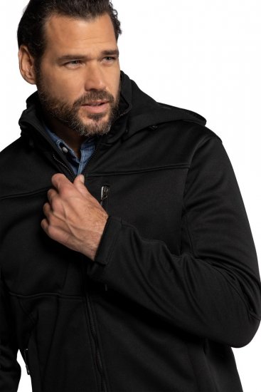 JP1880 714279 Softshell jakna s flis podlogo Črna - Jakne - Moške bunde za Močnejše Postave