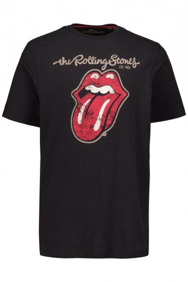 JP1880 Rolling Stones Graphic Band Comfort Fit T-Shirt Black - Kratke Majice - Moške kratke majice za močnejše postave