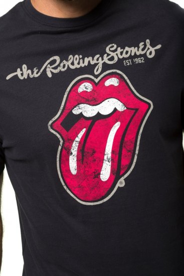 JP1880 Rolling Stones Graphic Band Comfort Fit T-Shirt Black - Kratke Majice - Moške kratke majice za močnejše postave