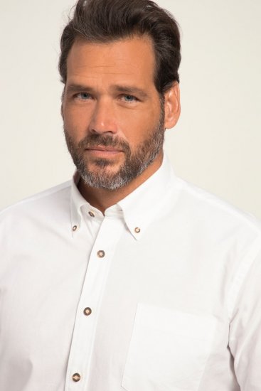 JP1880 Shirt Modern Fit Traditional Stag Horn White - Srajce - Moške srajce za Močnejše Postave