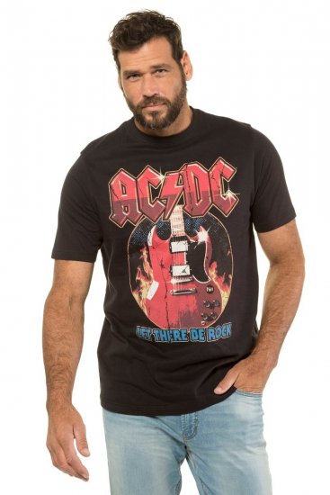 JP1880 ACDC - Let There Be Rock Vintage looking Band T-Shirt Black - Kratke Majice - Moške kratke majice za močnejše postave