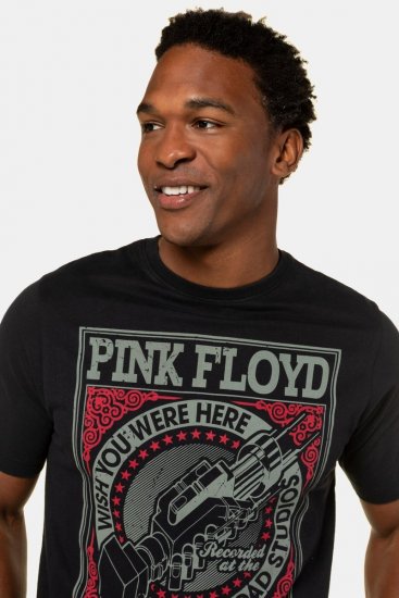 JP1880 Pink Floyd Retro Graphic Comfort Fit Band T-Shirt Black - Kratke Majice - Moške kratke majice za močnejše postave
