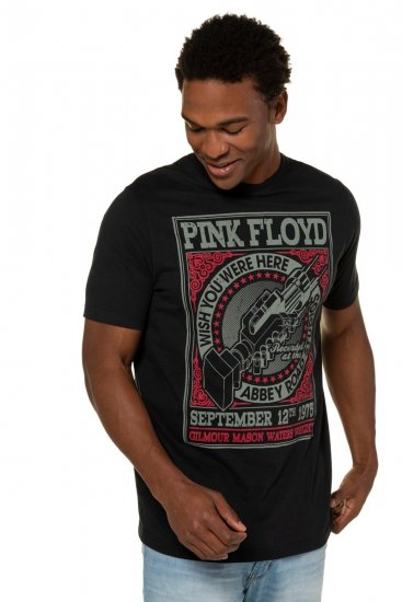 JP1880 Pink Floyd Retro Graphic Comfort Fit Band T-Shirt Black - Kratke Majice - Moške kratke majice za močnejše postave