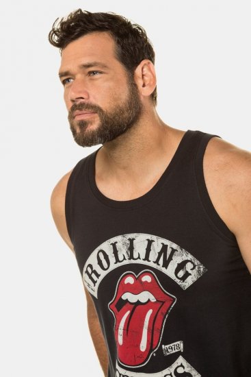 JP1880 Rolling Stones Graphic Band Tank Top Black - Kratke Majice - Moške kratke majice za močnejše postave