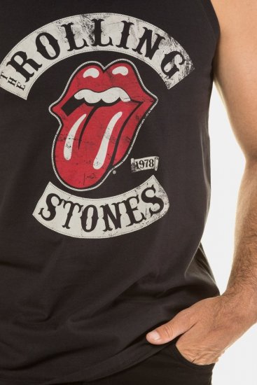 JP1880 Rolling Stones Graphic Band Tank Top Black - Kratke Majice - Moške kratke majice za močnejše postave