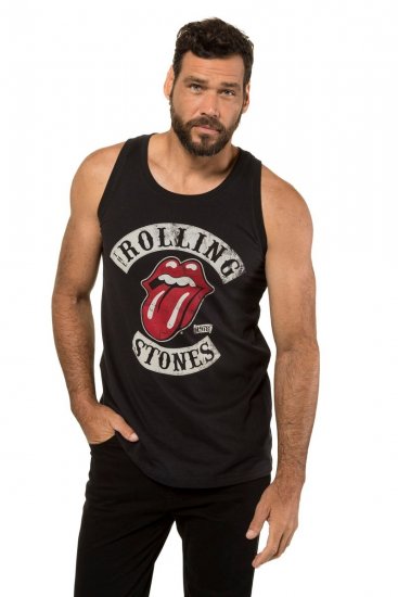 JP1880 Rolling Stones Graphic Band Tank Top Black - Kratke Majice - Moške kratke majice za močnejše postave