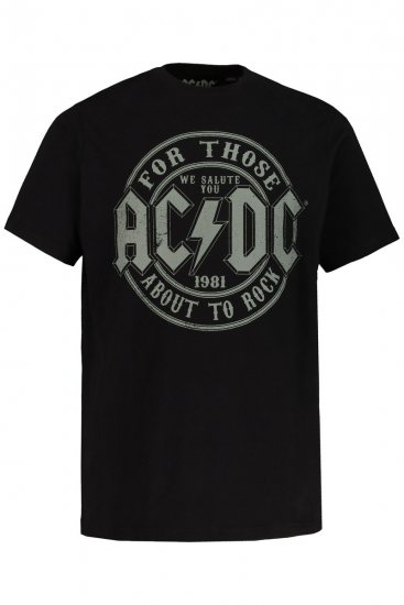 JP1880 AC/DC Graphic Comfort Fit Band T-Shirt Black - Kratke Majice - Moške kratke majice za močnejše postave