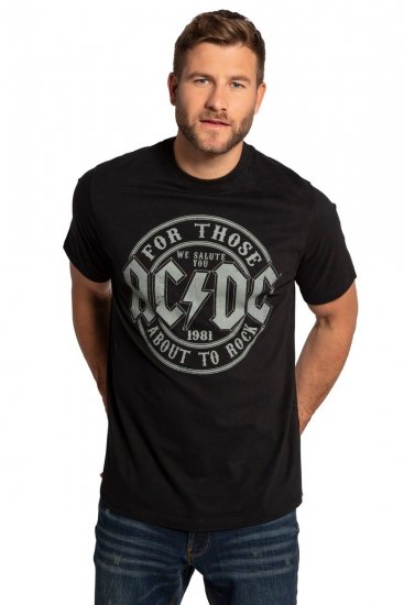 JP1880 AC/DC Graphic Comfort Fit Band T-Shirt Black - Kratke Majice - Moške kratke majice za močnejše postave