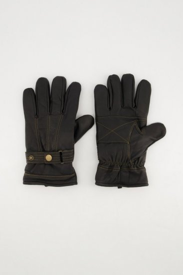 JP1880 Gloves Leather Warm Lining Black - Rokavice - 