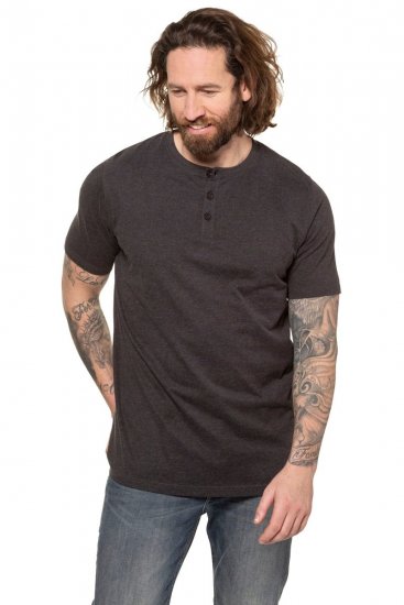 JP1880 726695 Majica Henley Temno siva - Kratke Majice - Moške kratke majice za močnejše postave