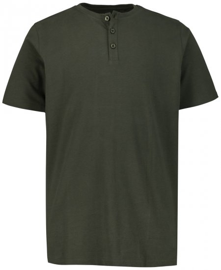 JP1880 726695 Majica Henley Temno olivna - Kratke Majice - Moške kratke majice za močnejše postave