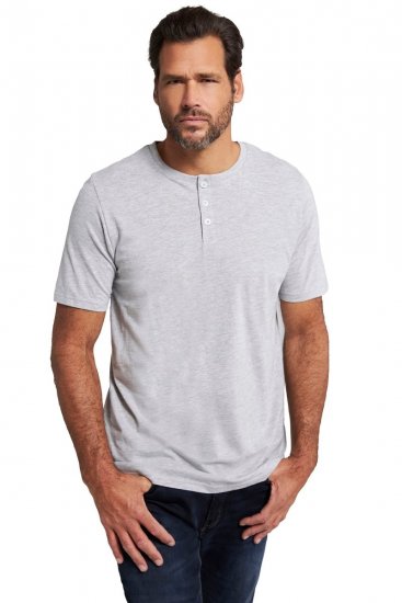 JP1880 726695 Majica Henley Siva melange - Kratke Majice - Moške kratke majice za močnejše postave