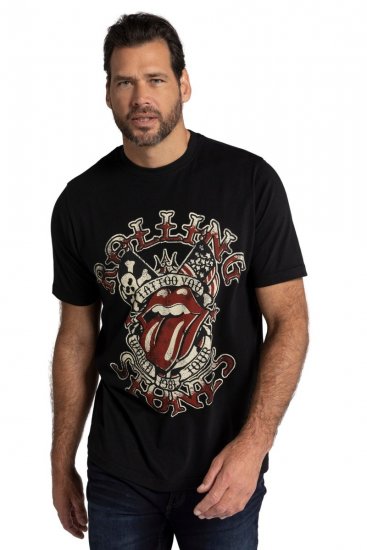 JP1880 Rolling Stones Graphic Comfort Fit Band T-Shirt Black - Kratke Majice - Moške kratke majice za močnejše postave