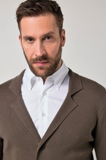 JP1880 Milano Flexnamic Pleten suknjič Khaki rjava - Obleke - Velike številke oblek za moške