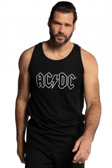 JP1880 AC/DC Graphic Comfort Fit Band Tank Top Black - Kratke Majice - Moške kratke majice za močnejše postave