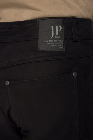 JP1880 Leather Pants Regular Fit Buffalo Nubuck Black - Kavbojke & hlače - Moške Kavbojke in Hlače za Močnejše Postave