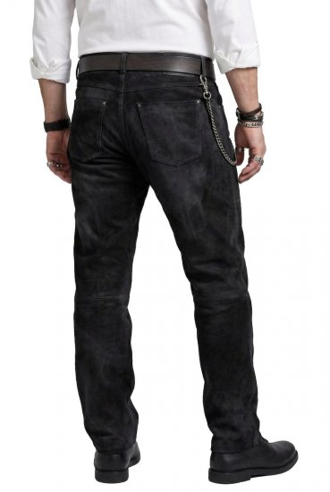 JP1880 Leather Pants Regular Fit Buffalo Nubuck Dark Brown - Kavbojke & hlače - Moške Kavbojke in Hlače za Močnejše Postave