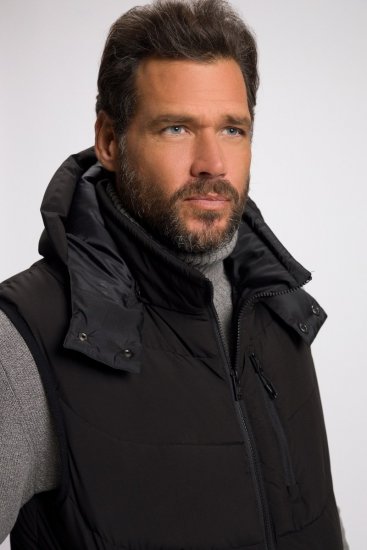 JP1880 Quilted Gilet DownTouch Padding Black - Jakne - Moške bunde za Močnejše Postave
