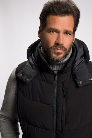 JP1880 Quilted Gilet DownTouch Padding Black - Jakne - Moške bunde za Močnejše Postave