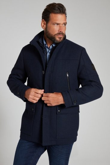 JP1880 Jacket Water-repellent Herringbone Insert Navy - Jakne - Moške bunde za Močnejše Postave
