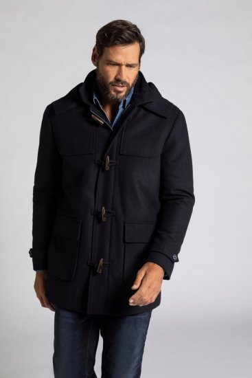 JP1880 Duffle Coat Water Repellent with Detachable Hood Navy - Jakne - Moške bunde za Močnejše Postave