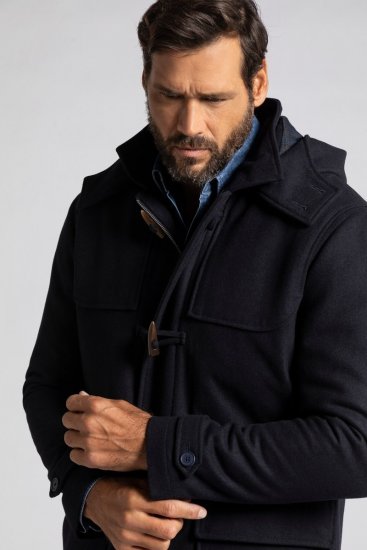 JP1880 Duffle Coat Water Repellent with Detachable Hood Navy - Jakne - Moške bunde za Močnejše Postave