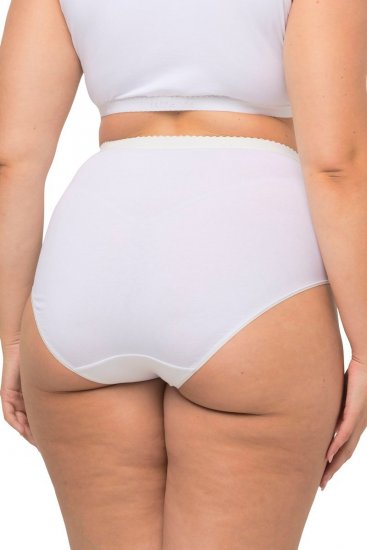 Ulla Popken 795269 Spodnjice z visokim pasom 3 kosa Bela - Spodnjice - 
