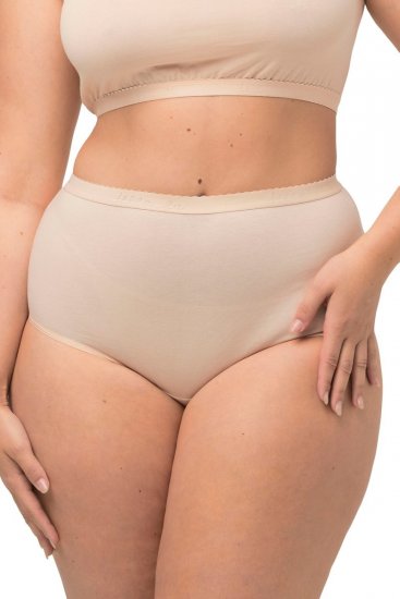 Ulla Popken 795269 Spodnjice z visokim pasom 3 kosa Umazano bela - Spodnjice - 