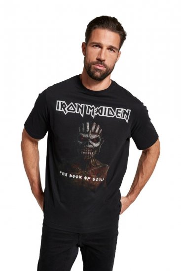 JP1880 Iron Maiden Graphic Band T-Shirt Black - Kratke Majice - Moške kratke majice za močnejše postave
