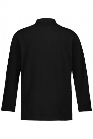 JP1880 799230 Polo majica z dolgimi rokavi Črna - Polo majice - Moške Polo Majice za Močnejše Postave
