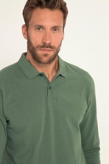 JP1880 Polo Shirt Long Sleeve Pique Cactus - Polo majice - Moške Polo Majice za Močnejše Postave
