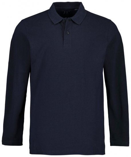 JP1880 799230 Polo majica z dolgimi rokavi Temno modra - Polo majice - Moške Polo Majice za Močnejše Postave