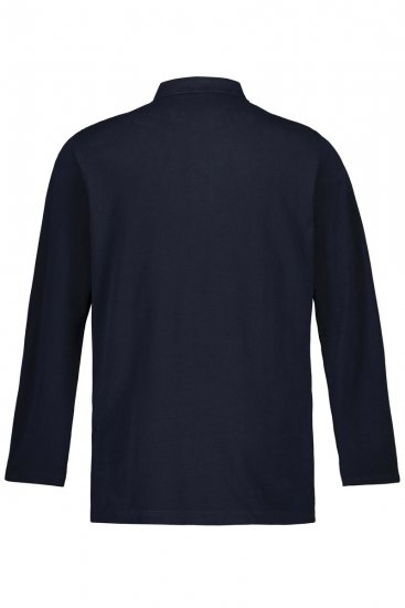 JP1880 799230 Polo majica z dolgimi rokavi Temno modra - Polo majice - Moške Polo Majice za Močnejše Postave