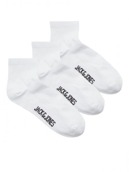 Jack & Jones Leon Teniške nogavice Bela 3-pack - Spodnje perilo & kopalne hlače - Moško Spodnje Perilo za močnejše postave