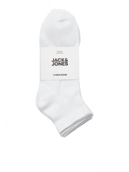 Jack & Jones Leon Teniške nogavice Bela 3-pack - Spodnje perilo & kopalne hlače - Moško Spodnje Perilo za močnejše postave