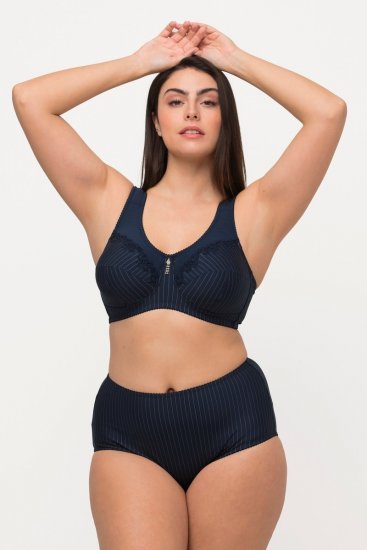 Ulla Popken 800279 Črtaste spodnjice 2 kosa Temno modra - Spodnjice - 