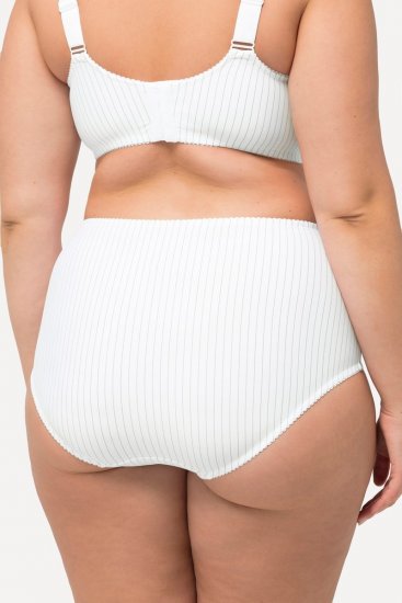 Ulla Popken 800279 Črtaste spodnjice 2 kosa Bela - Spodnjice - 