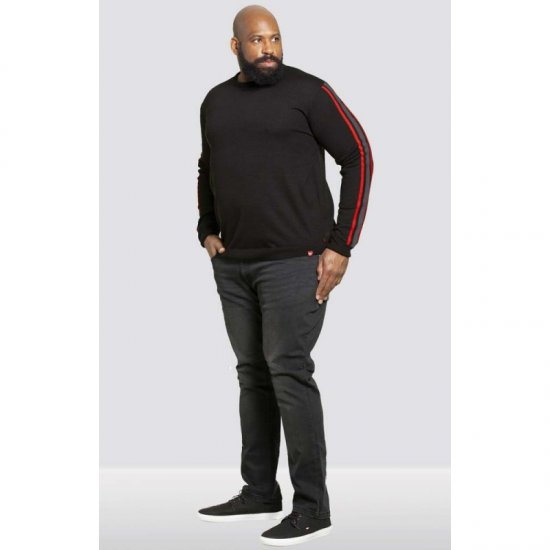 D555 Orlando Sweater Black - Puloverji & jopice - Moški Puloverji & Jopice za Močnejše Postave