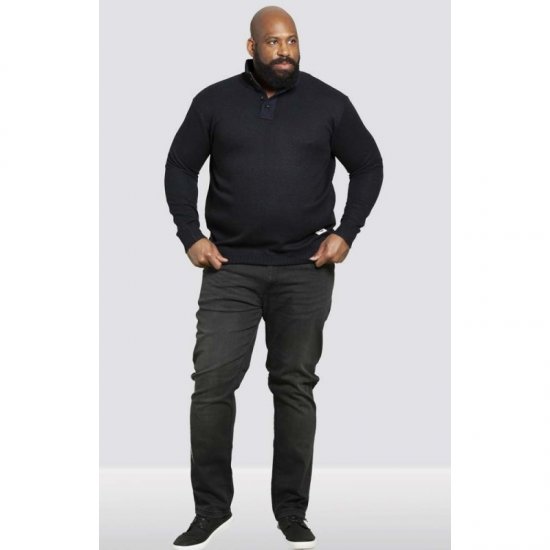 D555 Zane Sweater Navy - Puloverji & jopice - Moški Puloverji & Jopice za Močnejše Postave