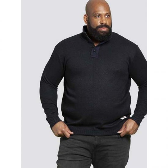 D555 Zane Sweater Navy - Puloverji & jopice - Moški Puloverji & Jopice za Močnejše Postave