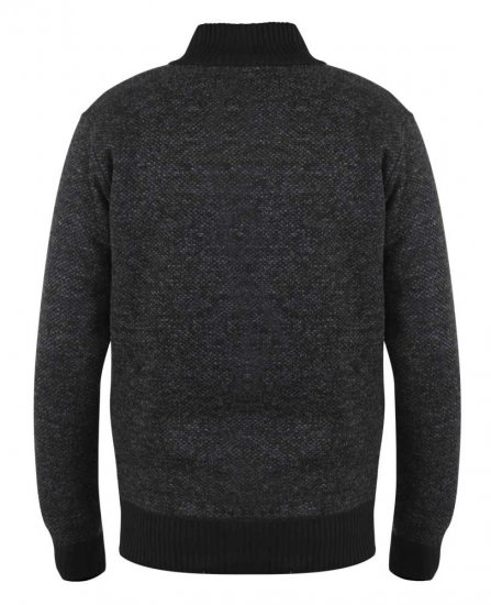 D555 Cavendish Black Jumper With Bonded Fleece Lining And Pocket - Puloverji & jopice - Moški Puloverji & Jopice za Močnejše Postave