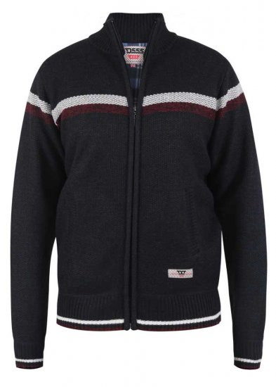 D555 Dennington Navy Jumper With Bonded Fleece Lining And Pocket - Puloverji & jopice - Moški Puloverji & Jopice za Močnejše Postave