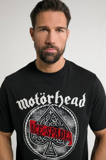 JP1880 Motörhead ACE Graphic Comfort Fit Band T-Shirt Black - Kratke Majice - Moške kratke majice za močnejše postave
